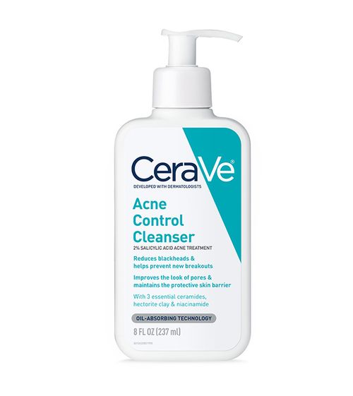 Acne Control Cleanser for Face with 2% Salicylic Acid & Purifying Clay for Oily Skin, 8 fl oz 237ml